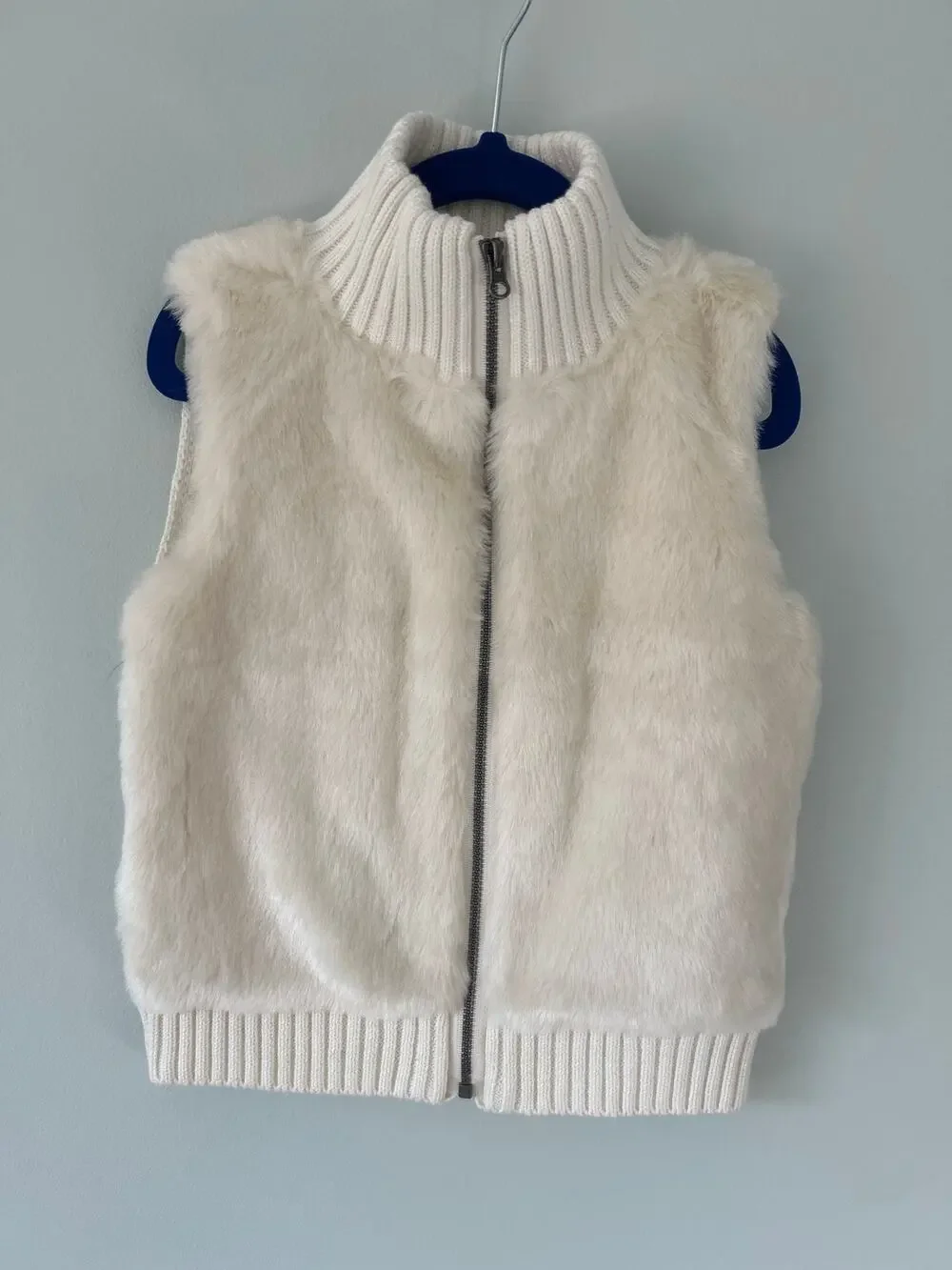 Gap Kids Ivory Faux Fur Vest Extra Small